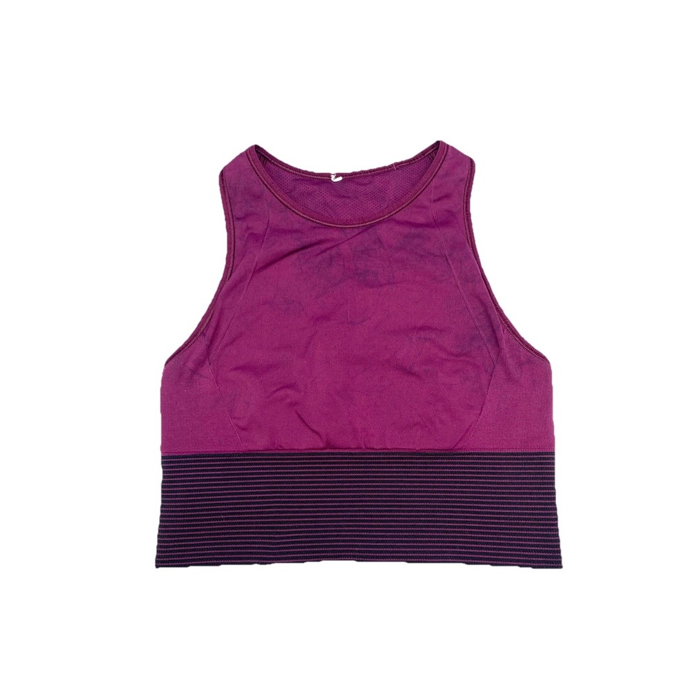 Lululemon Ebb to Train Bra Purple Marble High Neck Racerback Size 8